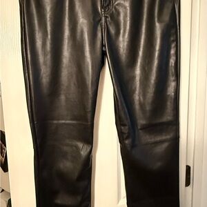 GAP Ladies Black High Rise Slim Faux Leather Pants NWT